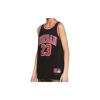 Детская баскетбольная майка Jordan NBA с буквенным узором и дышащей сеткой. Детская спортивная одежда черного цвета DO1968-010. L