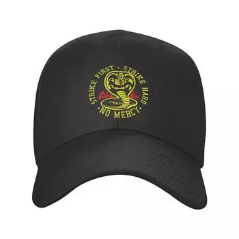 Детская бейсбольная кепка Cobra Kai The Karate, женская дышащая кепка унисекс Strike First Strike, жесткая шляпа для папы, уличные шапки Snapback, кепки дальнобойщика Adjustable Cap
