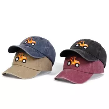 Детская бейсбольная кепка с вышивкой «Грузовик», модная хлопковая регулируемая кепка для мальчиков и девочек, повседневная кепка для гольфа темно серый