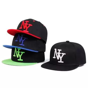 Детская бейсболка из хлопка с вышитыми буквами для мальчиков и девочек, весенние и осенние уличные кепки, регулируемые кепки в стиле хип-хоп, кепка Snapback чёрный/белый