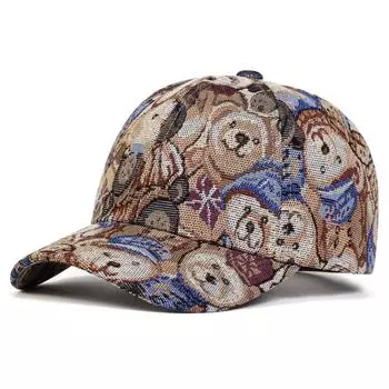 Детская бейсболка с принтом панды из хлопка для мальчиков и девочек, кепка для путешествий, для отдыха, спорта, гольфа, солнцезащитные кепки коричневый