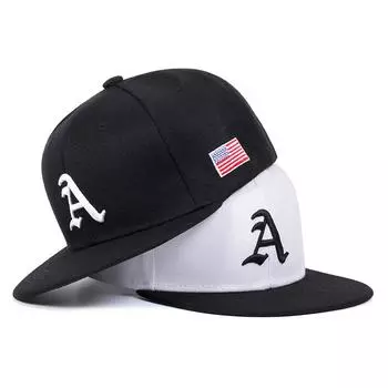 Детская бейсболка с вышитым американским флагом и готической буквой А для мальчиков и девочек, кепка в стиле хип-хоп, кепка для гольфа, спортивные головные уборы для отдыха чёрный