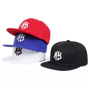 Детская бейсболка с вышитыми буквами, солнцезащитные кепки с плоским верхом для отдыха на природе, повседневные кепки для мальчиков и девочек, кепки в стиле хип-хоп чёрный