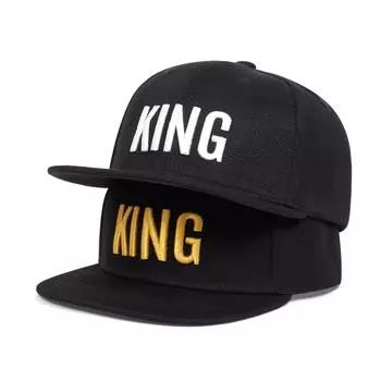 Детская бейсболка с вышивкой KING, модная солнцезащитная кепка Snapback для мальчиков и девочек, уличные спортивные кепки в стиле хип-хоп чёрный