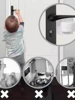 Детская безопасная дверная защелка, вращающаяся на 180 градусов, замок для шкафа, самоклеящаяся ручка для оконной двери, замок для шкафа с окном белый