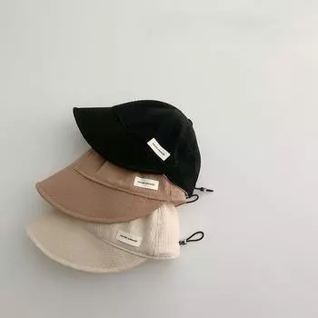 Детская большая шапка с тентом, весенне-осенняя складная шапка для мальчиков и девочек, вогнутая рыбацкая шапка с завязками