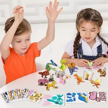 Детская бумажная 3D трехмерная головоломка с насекомыми, познавательная обучающая головоломка с животными B5V2 Dinosaur-One size