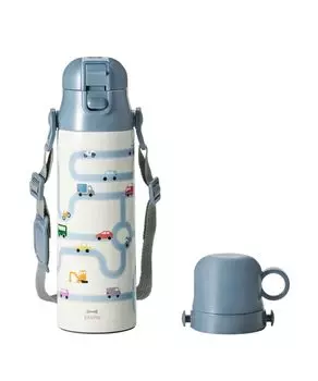 Детская бутылка BRUNO Light 2WAY, бутылка для воды, 580 мл, с ремешком для холодной изоляции, с возможностью питья одним нажатием, легкая, милая, для детей, синяя