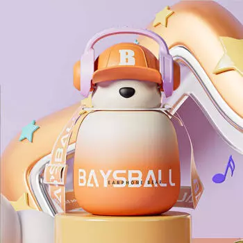 Детская бутылка для воды, 22 унции, легко моется, детский кувшин, спортивный напиток на открытом воздухе оранжевый