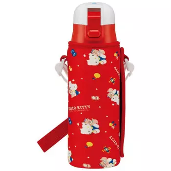 Детская бутылка для воды из нержавеющей стали Skater, для непосредственного употребления, 470 мл Hello Kitty, подходит для детей, легкая, для девочек, в комплекте эксклюзивная бухта