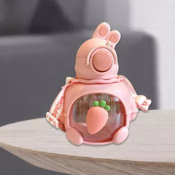 Детская бутылка для воды с изображением кролика, питьевой 690 мл, мультяшный кувшин, спортивный чайник для мальчиков и девочек зелёный