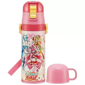 Детская бутылка для воды Skater 2WAY из нержавеющей стали с чашкой 430 мл Delicious Precure SKDC4-A
