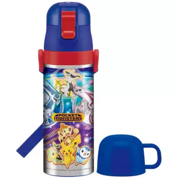 Детская бутылка для воды Skater Children s 2WAY из нержавеющей стали с чашкой 430 мл Pokemon 22 Boys SKDC4-A