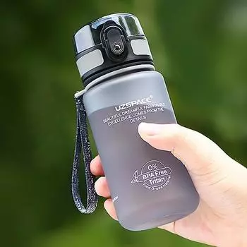 Детская бутылка для воды UZSPACE, 350 мл, тритан, не содержит BPA, герметичная, экологически чистая, пластик без запаха 350ml зелёный