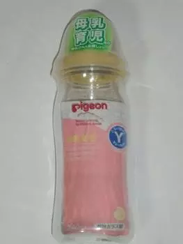 Детская бутылочка Pigeon для грудного молока, стеклянная, 240 мл, желтая, термостойкая жёлтый