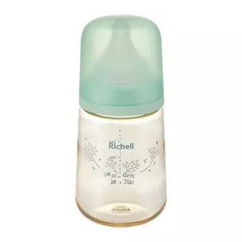 Детская бутылочка Richel Hanaemi PPSU 240 мл, прозрачная, зеленая, около 3 месяцев ~