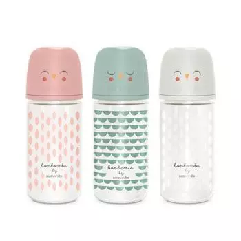 Детская бутылочка Swabinex Bonomia Safe Glass 240 мл, 3 вида, выберите 1, корейские детские товары feather pink