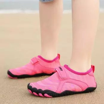 Детская быстросохнущая обувь для воды, нескользящая летняя пляжная обувь для прогулок, эластичные дышащие уличные кроссовки для плавания, дайвинга, серфинга EU:31 серый