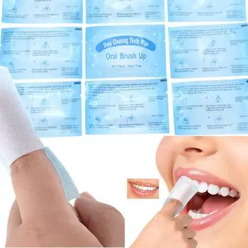 Детская чистка зубов Марля Напальчник Салфетки для чистки зубов Инструменты для ухода за зубами Напальчник синий