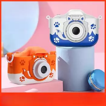 Детская цифровая камера 2000 Вт, двойная камера, игрушечная мультяшная камера, мини-DSLR синий
