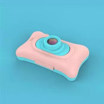 Детская цифровая камера, мини-2-дюймовый экран, наклейки для цифровой камеры Hd, передняя и задняя двойная линза, фотопазл розовый