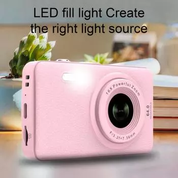 Детская цифровая камера с простым управлением, эргономичным дизайном, большим ЖК-экраном, совместимая с перезаряжаемым аккумулятором и считывателем фиолетовый