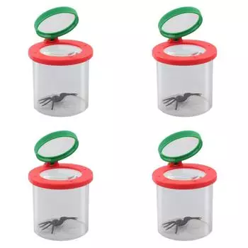 Детская цилиндрическая лупа для насекомых-пауков и гусениц (красный)