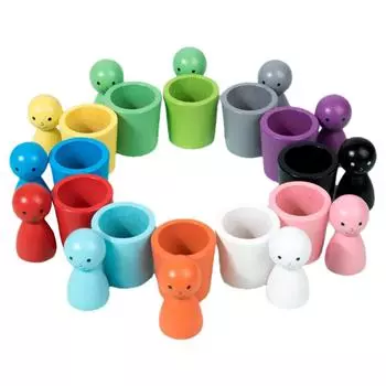 Детская цветная фигурка, классификация, стаканчик, укладка, детский сад, тренировка координации рук и глаз, развивающие игрушки One Size