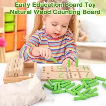 Детская деревянная доска-игрушка с 57 колышками 0-9, подсчет чисел, обучение математике, просвещение, раннее образование, дерево для малышей