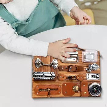 Детская деревянная доска с застежкой-молнией и пряжкой ремня Основные жизненные навыки Дошкольное обучение Образовательные