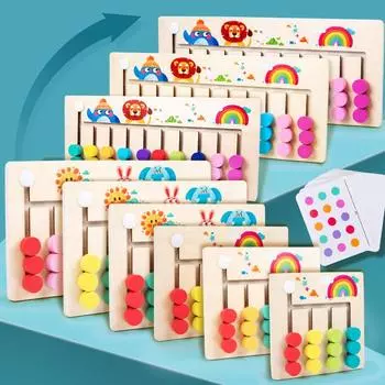 Детская деревянная головоломка для раннего развития, многоцветная игра, классификация цветов, обучающие игрушки для логического мышления 12 Colors