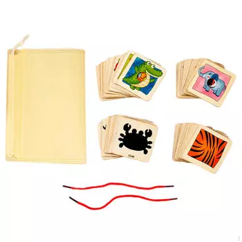 Детская деревянная головоломка с изображением животных, развивающая познавательную игрушку-головоломку для малышей