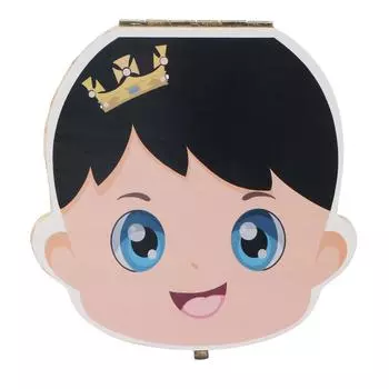 Детская деревянная шкатулка для зубов с индивидуальными отверстиями для молочных зубов, органайзер для детских подарков на английском языке BoxBoy