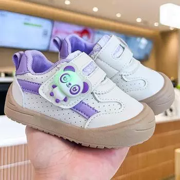 Детская детская обувь для мальчиков и девочек, повседневная мягкая подошва с героями мультфильмов, легкая и дышащая 16 чёрный