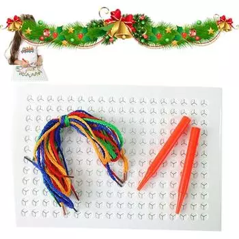 Детская доска для нанизывания ниток своими руками, доска для рисования из плетеных ниток, рождественская головоломка из веревок для раннего детского образования, рукоделие One set
