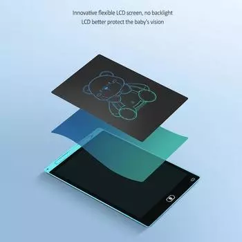 Детская доска для рисования, электронная доска для письма, магнитная доска для рисования с ЖК-дисплеем 8.5 cun чёрный