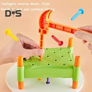 Детская доска для выбивания гвоздей с сумкой для хранения молотка Мелкая моторика Тренировка концентрации внимания Силовая тренировка для малышей Развивающая двухсторонняя доска с колышками 1 Set