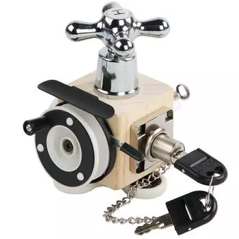 Детская доска для занятий, кубик для занятий занятостью 8-в-1, кубик для стресса, портативный кубик для антистрессовой деятельности, кубик для развития моторики, развивающая игрушка Монтессори 15*11*13.5cm