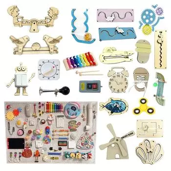 Детская доска для занятий своими руками, аксессуары Монтессори для раннего образования, учебные пособия, шнурки на молнии, деревянные элементы для бизиборда, игрушки