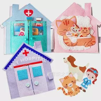 Детская фетровая книга Movebo: Игрушка для раннего развития «Больница для домашних животных» Unlimited
