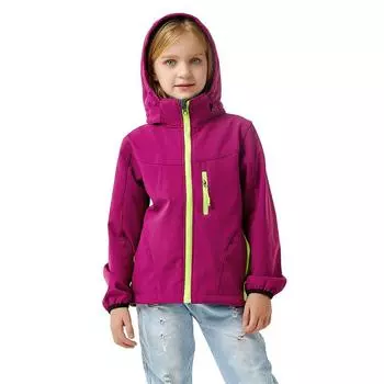 Детская флисовая куртка, модная осенняя ветровка для мальчиков и девочек, непромокаемая ветрозащитная куртка из софтшелла с капюшоном, детская одежда 100 темно-синий