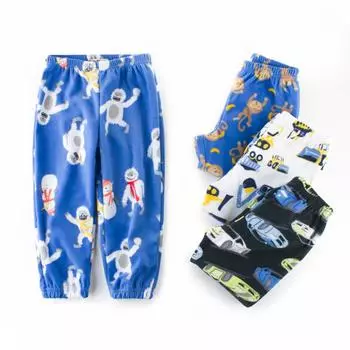 Детская флисовая пижама-комбинезон - теплые осенние штаны для мальчиков 90cm