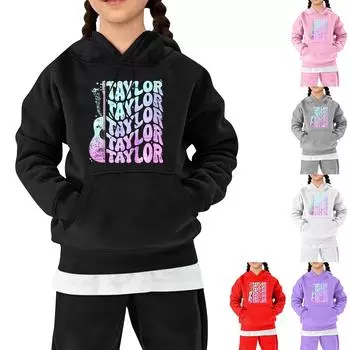 Детская флисовая толстовка с капюшоном и длинными рукавами на осень и зиму, унисекс, повседневный топ с рисунком из мультфильмов 140 белый