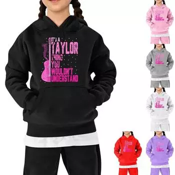 Детская флисовая толстовка с капюшоном и длинными рукавами на осень и зиму, унисекс, повседневный топ с рисунком из мультфильмов 120 белый