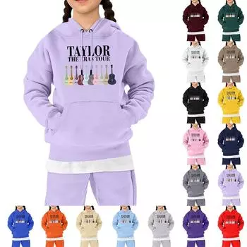 Детская флисовая толстовка с капюшоном и длинными рукавами, осенне-зимняя, унисекс, повседневный топ с рисунком из мультфильмов 110 чёрный