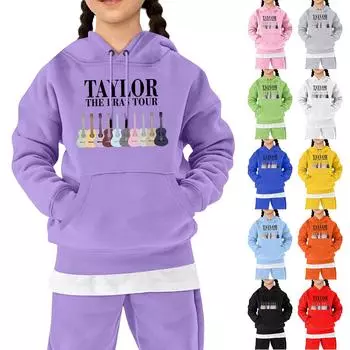 Детская флисовая толстовка с капюшоном и длинными рукавами, осенне-зимняя, унисекс, повседневный топ с рисунком из мультфильмов 160 чёрный