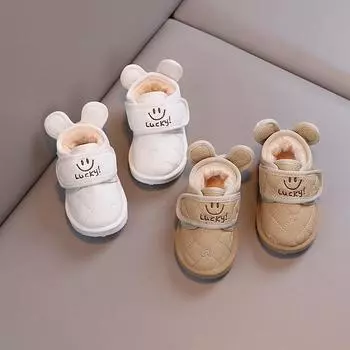 Детская флисовая утолщенная хлопковая обувь зимние сапоги зимняя теплая обувь детская обувь для малышей обувь для мальчиков и девочек для студентов водонепроницаемая 17