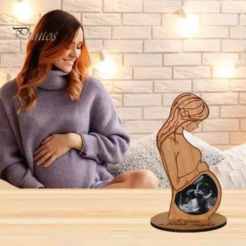 Детская фоторамка для УЗИ, деревянная подставка для фотографий беременной женщины, стоящая рамка для УЗИ, подарок на память о беременности для молодых мам и пап A