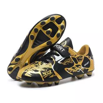 Детская футбольная обувь Velcro для подростков, учеников начальной и средней школы, для мальчиков и девочек, шипы, сломанные ногти, тренировочная обувь, спортивная обувь 28