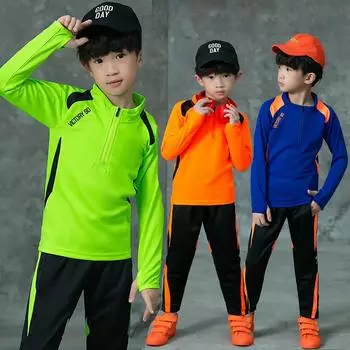 Детская футбольная тренировочная форма с длинным рукавом для мальчиков осень/зима 4XS